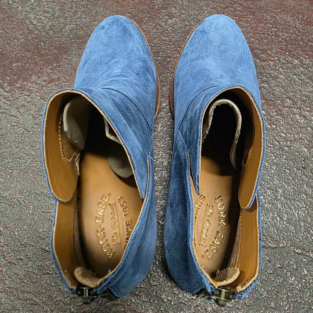 Kork Ease Easy Ryder Women Ankle Boots US 8 M blue suede bootie K53504 low heel - Picture 4 of 11